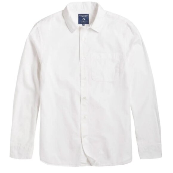 Nantucket Whaler White Poplin Long Sleeve Button Up Shirt - Picture 1 of 1